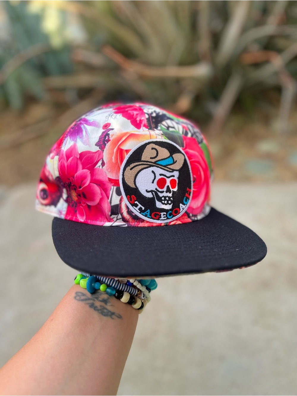 STAGECOACH | Floral Skull Cowboy Snapback Hat OS